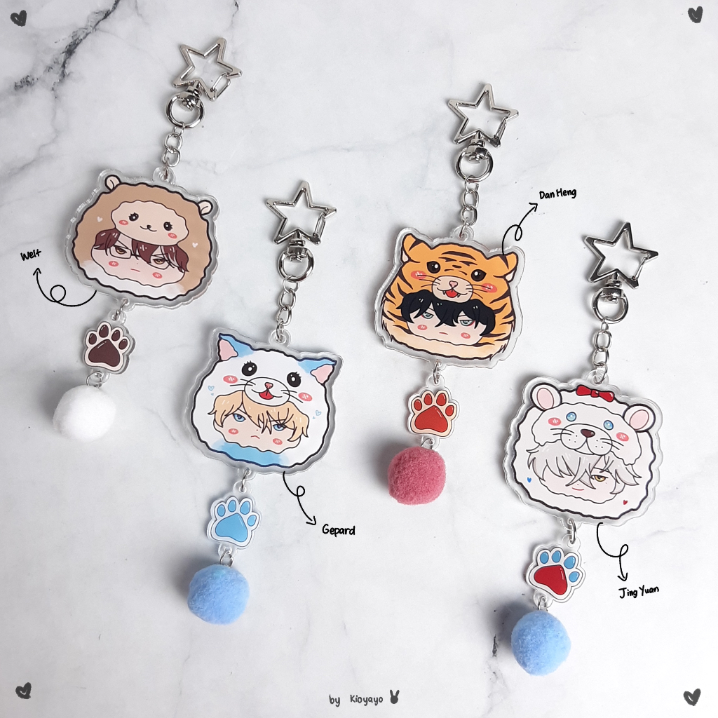 Honkai Star Rail Onesie Acrylic Keychain - gantungan kunci hsr gepard danheng welt jingyuan