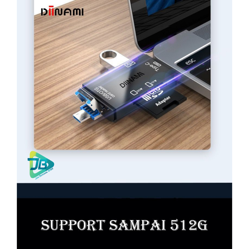 DIINAMI High Speed 6 in 1 OTG Card Reader USB 3.0 SD TF Micro SD Card Reader Type C Micro OTG Card Reader JB9020
