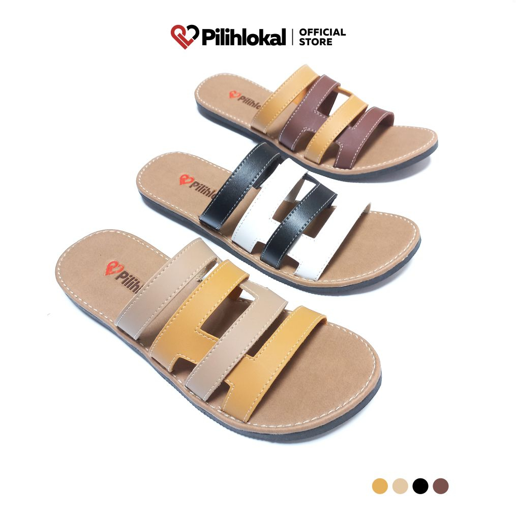 Pilihlokal - Ban 3 Sandal Slop Kokop Wanita Dewasa Karet Murah Empuk Anti Slip Terbaru 2023 Sepatu Sendal Selop Lentur Cewek Remaja Kekinian Korean Style Lucu Sandak Slide Flat Teplek Jumbo Perempuan Termurah Motif Kombinasi Untuk Lebaran Kondangan Ibu2