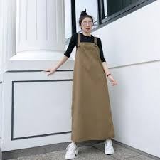 DB - ANYA OVERALL BASIC POLOS WANITA / AC OVERALL ROK MUSLIMAH KOREAN  STYLE / Baju Kodok Anya Overall Overal Rok Wanita Motif Polos