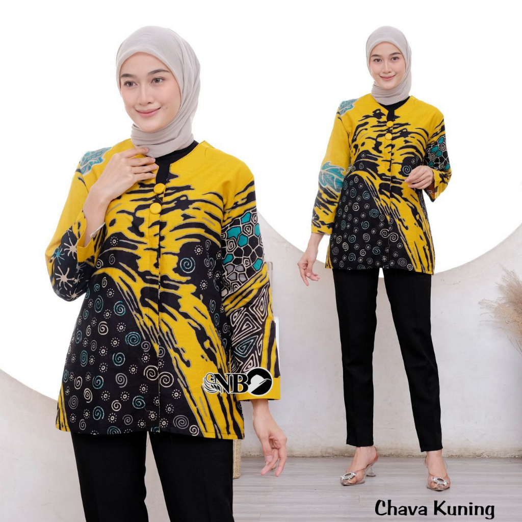 Baju Batik Wanita Modern Atasan Blouse Batik Kerja Kantor Wanita