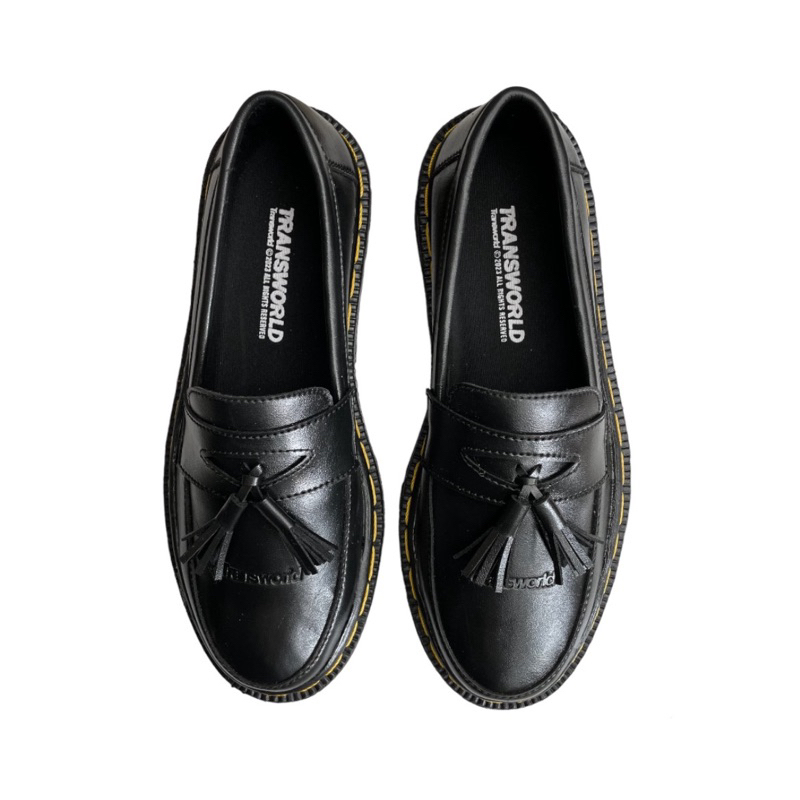 Transworld Sepatu Slip On Loafers formal | Takana Black