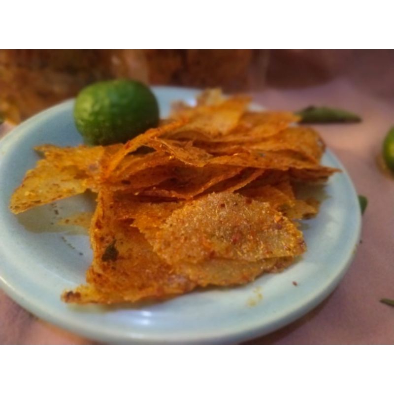 

kiripik kaca pedas daun jeruk 1kg