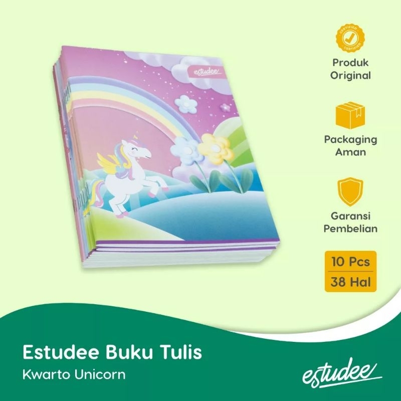 

Buku Tulis Estudee Unicorn 38 Lembar Kwarto Isi 10 Cover New Special Edition