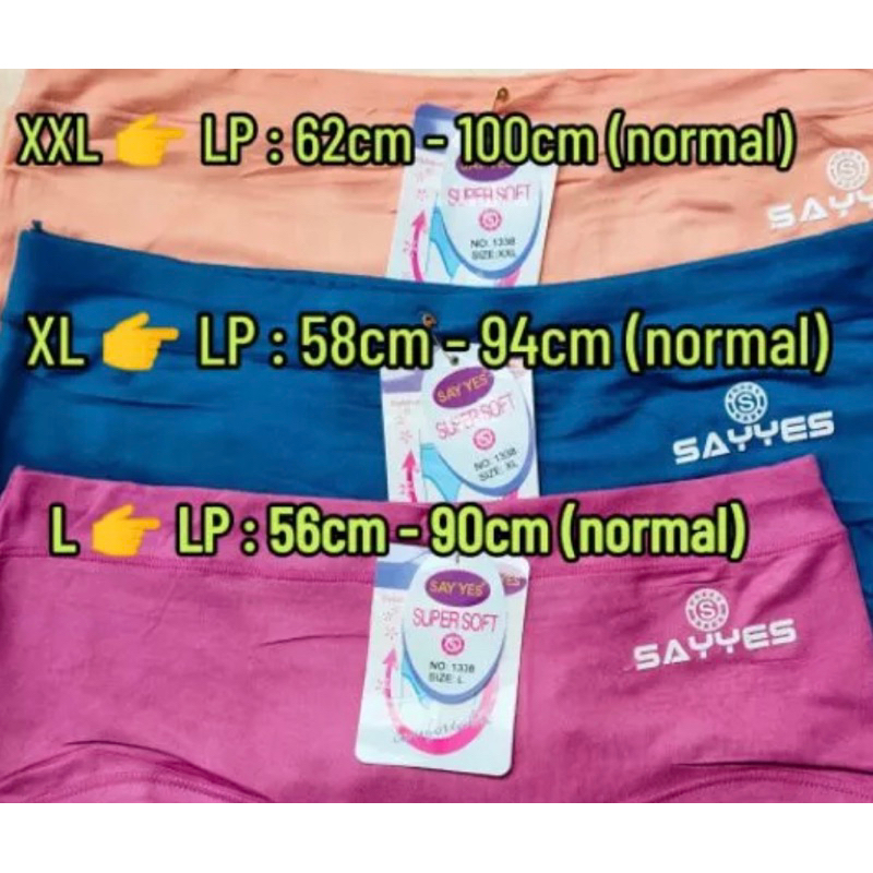 CELANA DALAM WANITA SUPER SOFT SAY YES 1338 / ECER