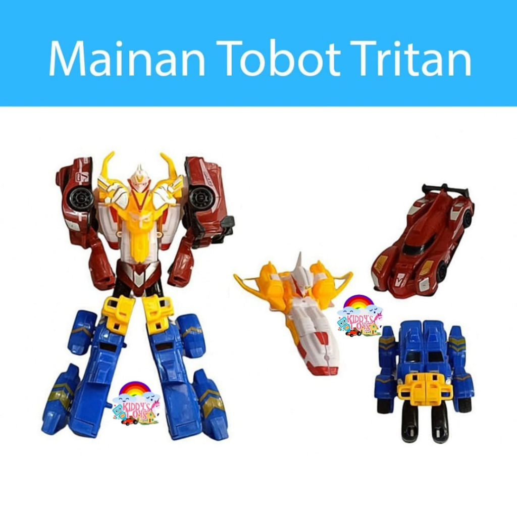 Mainan Anak Robot Robotan Tritan Mini XYZ 3 in 1 Mobil Transform Combine Pesawat | mainan laki laki