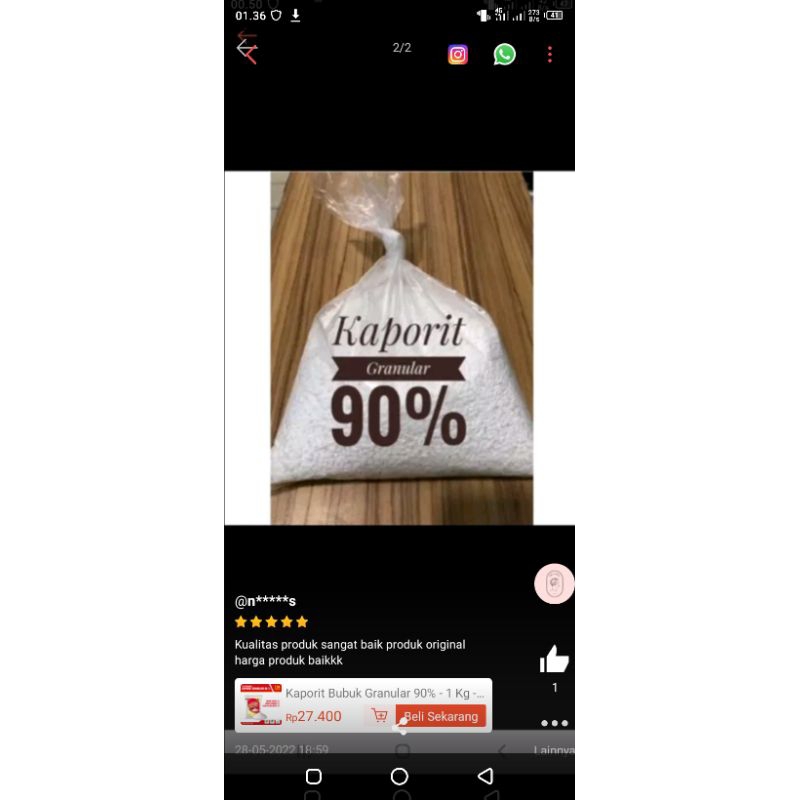 

Bubuk Granular 90% Pembersih & Penjernih aer, kolam