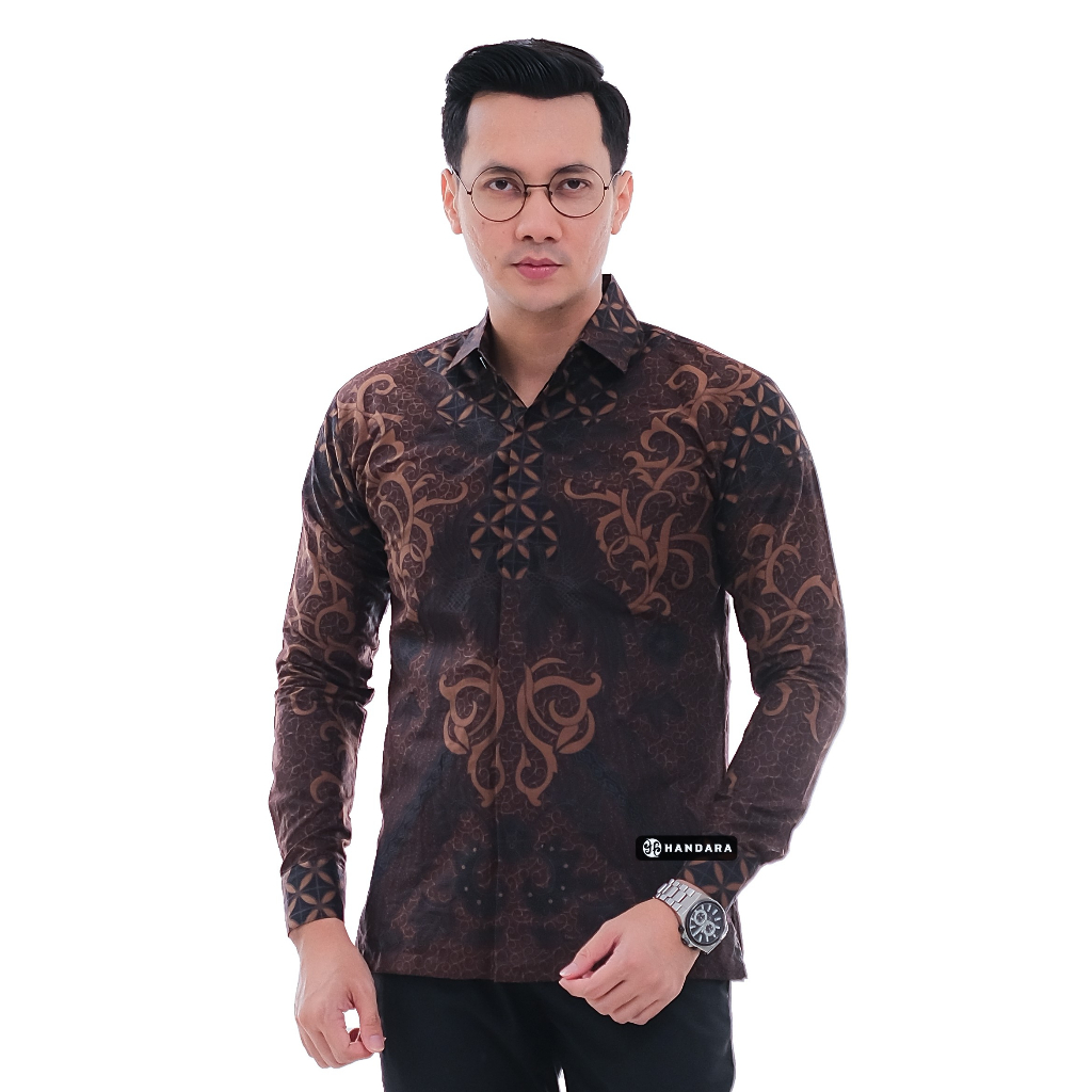 Handara Batik Pria Sidharta Coklat HB-395