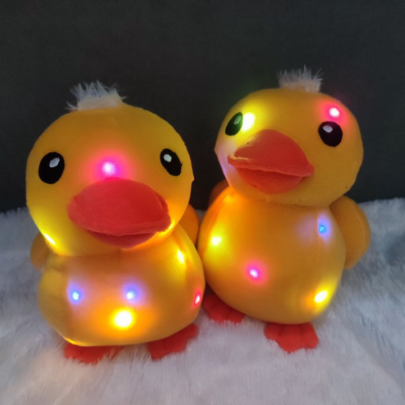 Boneka Bebek Kuning Lucu Bisa Nyala Ada Lampu Led nya Ukuran 40cm Bahan Halus lembut