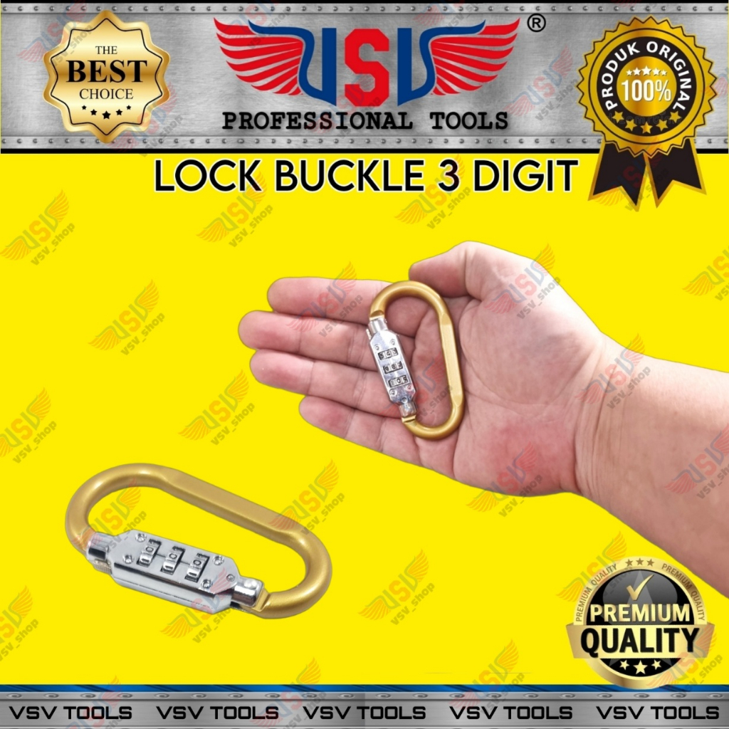 Gembok Nomor 3 digit Carabiner Kunci Gembok Digital VSV