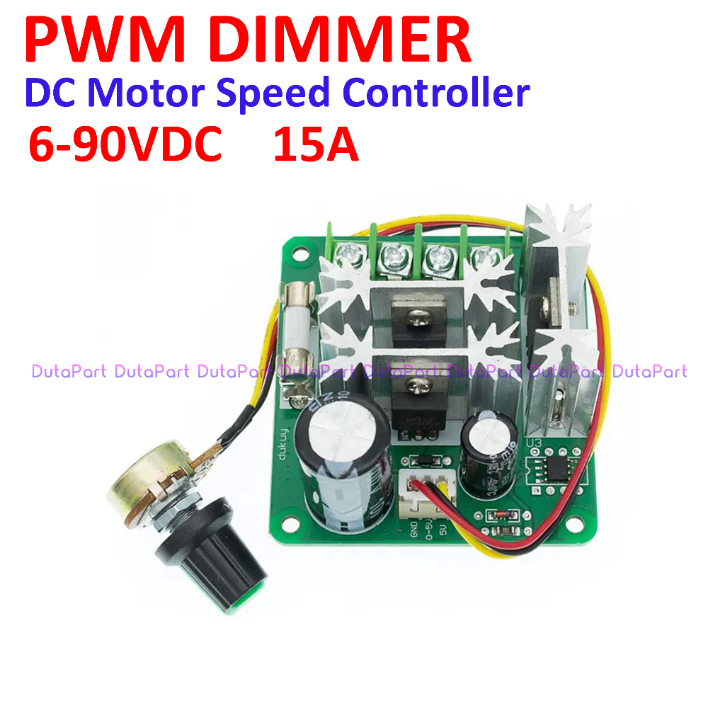 PWM DC 6-90V 15A Dimmer Motor Speed Controller 6-90VDC Lampu LED Dimer