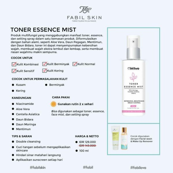 FABIL BEAUTY TONER ESSENCE MIST 100ML