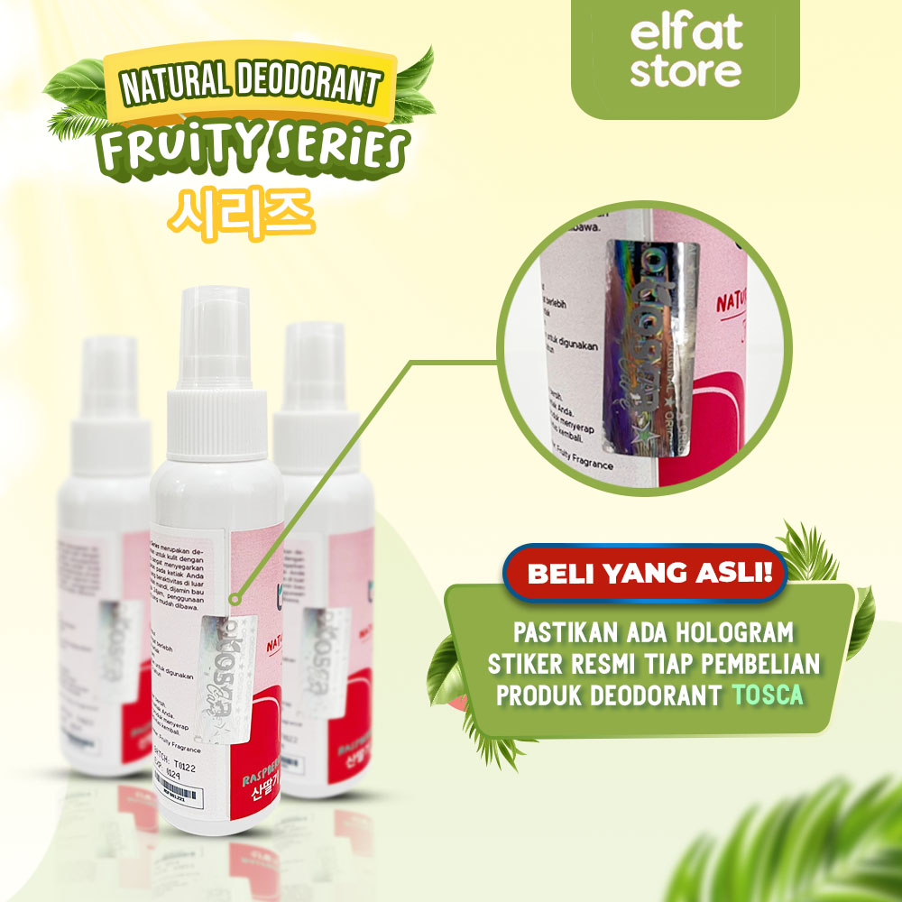 TOSCA Natural Deodorant Spray 100ml Deodorant Tawas DeoFresh Fruity Series Segar dan Bebas Bau Ketiak