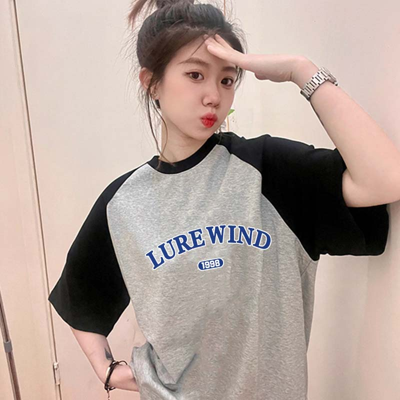 Baju Wanita Letter Atasan Wanita Oversize Kaos Putih T-shirt Couple Korean Style