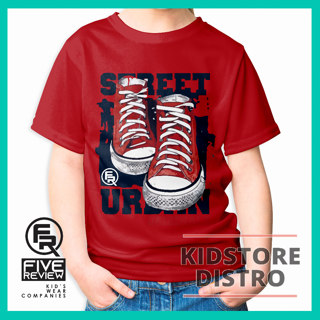 Setelan Anak Laki Laki Usia 3-12 Tahun Kaos Distro Anak dan Celana Jeans Denim Anak Panjang Branded Import Murah