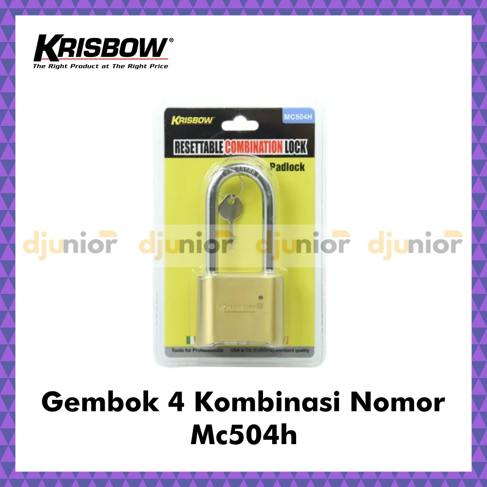 ACE KRISBOW - GEMBOK DENGAN KOMBINASI 4 ANGKA NOMOR MC504H / BRASS PADLOCK / GEMBOK KIOS RUKO TOKO WARUNG PAGAR RUMAH PINTU