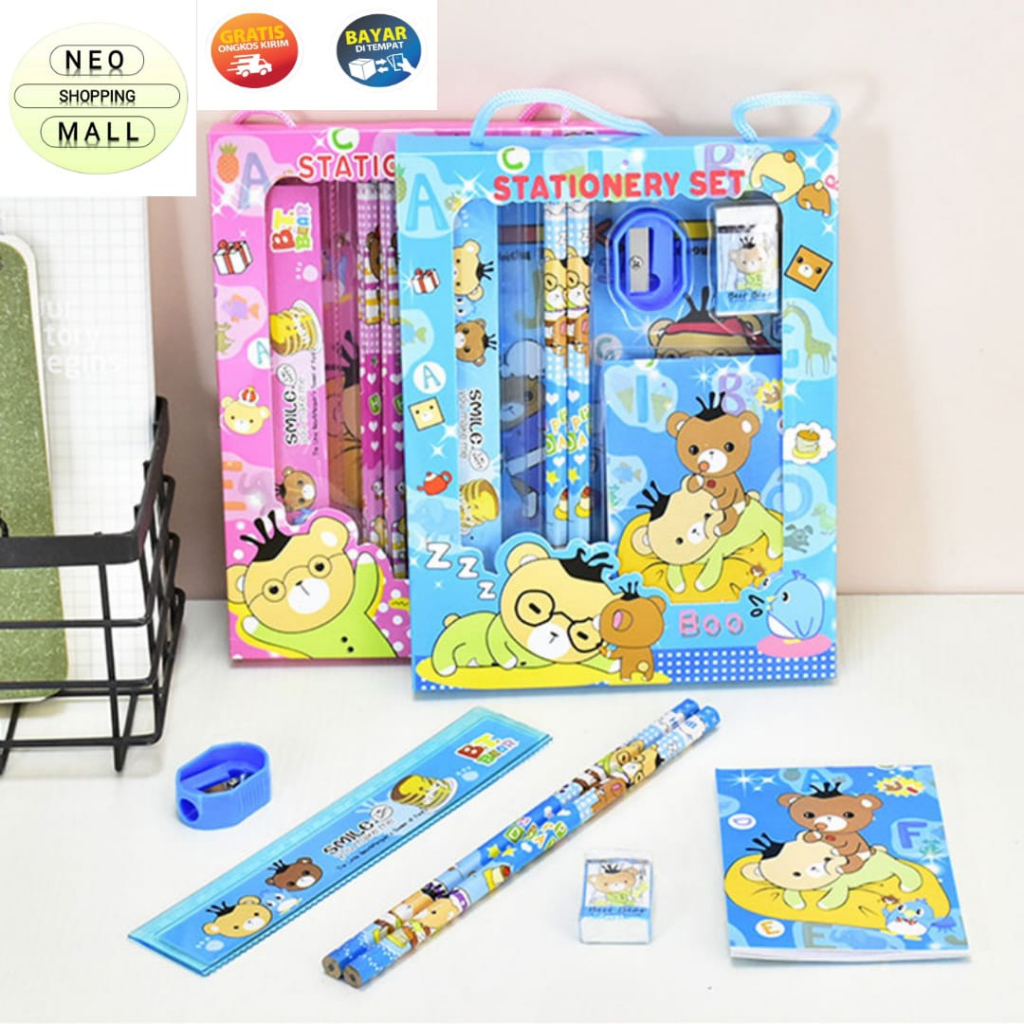 

Alat Tulis Sekolah Set 6 in 1 Karakter Lucu Stationery Set Karakter Alat Tulis Paket