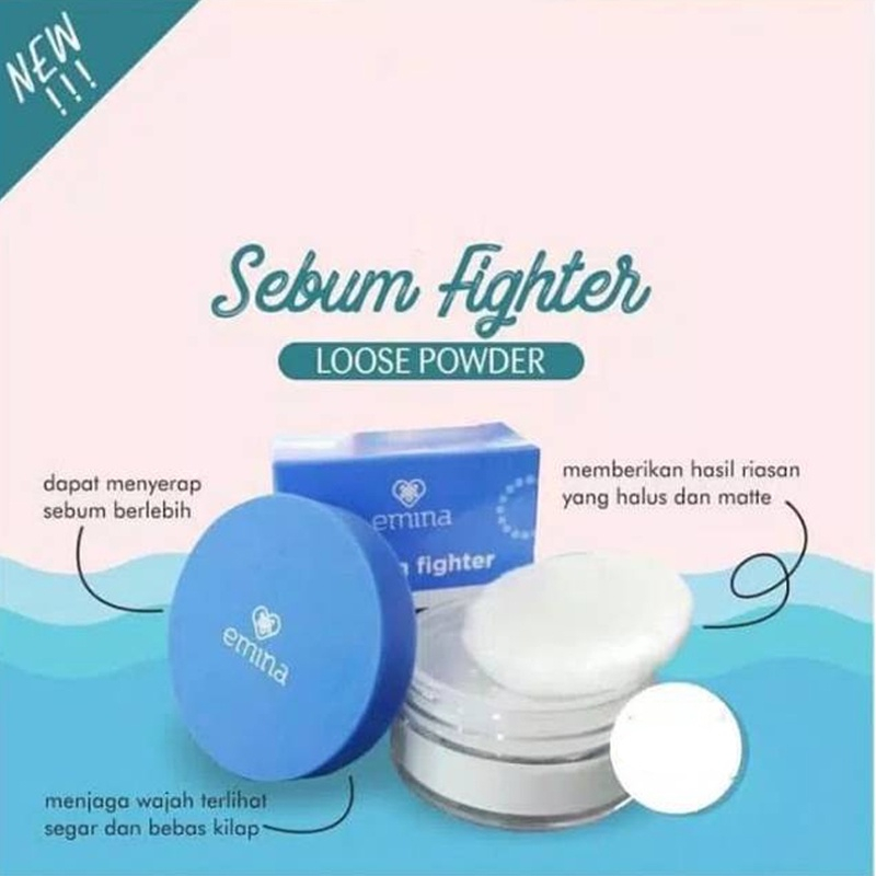 MFI - Emina Sebum Fighter Loose Powder | Bedak Tabur Translucent Matte | Netto 8 gr