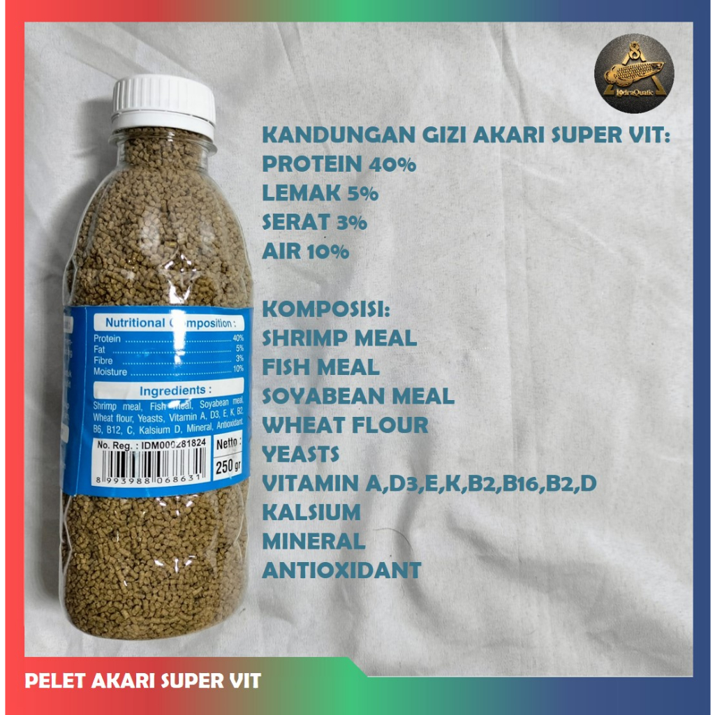 PELET UDANG ATAU LOBSTER AKARI SUPER VIT GROWTH BOOSTER AKARI SUPER VIT PELET IKAN HIAS PELET UDANG  PELET LOBSTER PELET IKAN IKAN HIAS