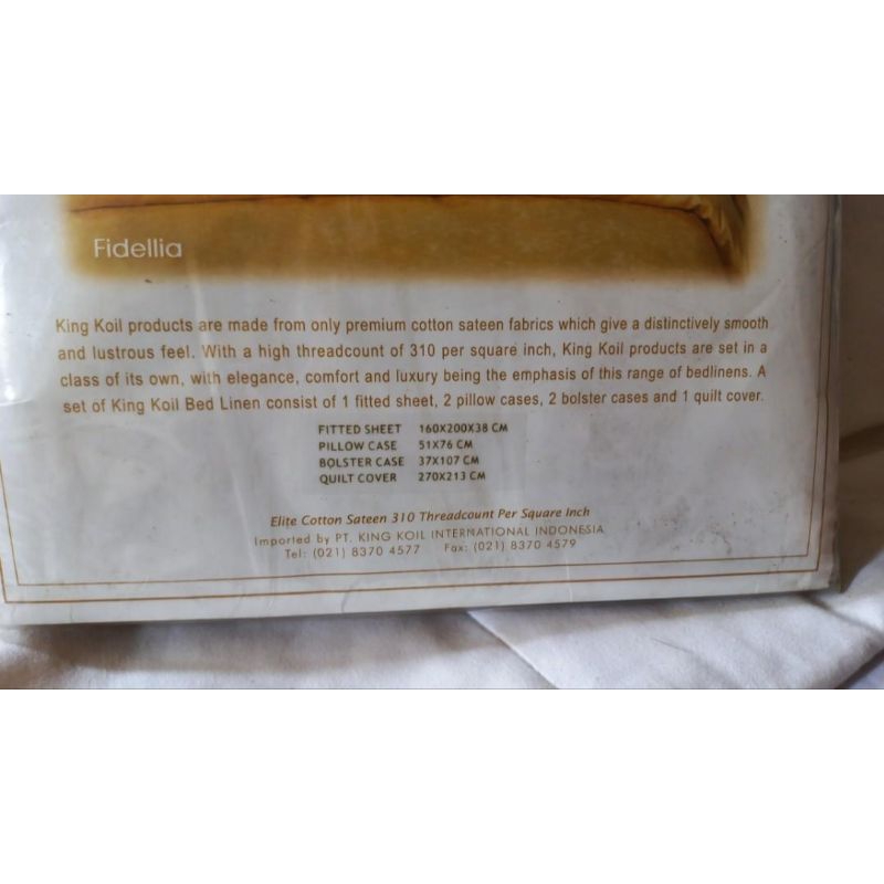 Sprei King Koil Satin Fullset