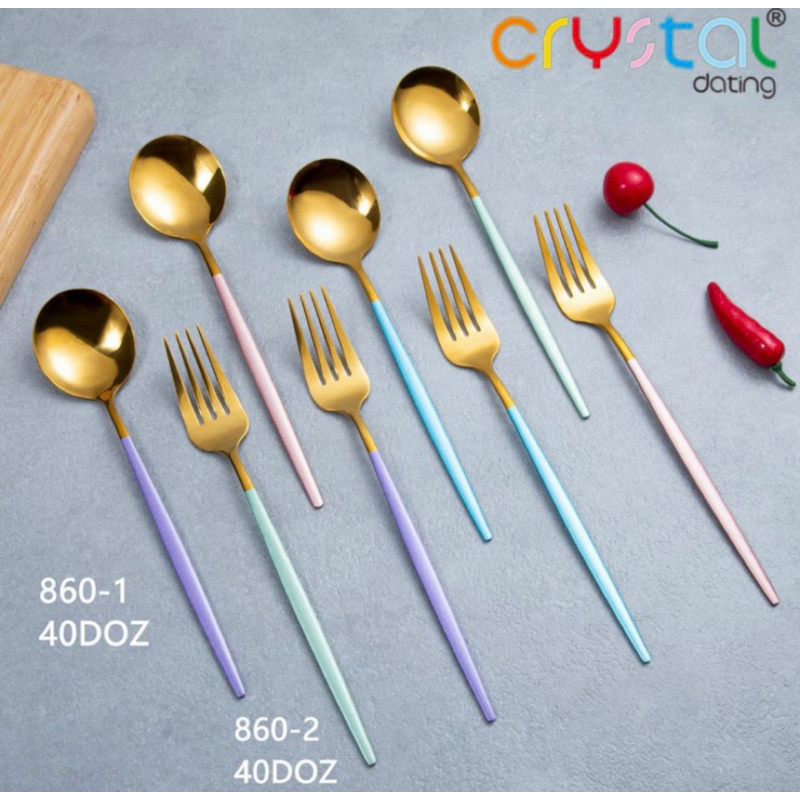 Sendok Garpu GOLD Korea Sujeo Stainless Gold Series