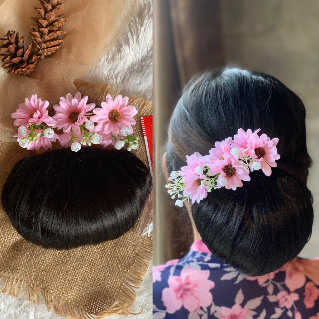 PAKET HAIRDO POLOSAN MARGOT (sanggul polosan, semanggi margot, jepit lidi karet unyil) / hiasan sanggul