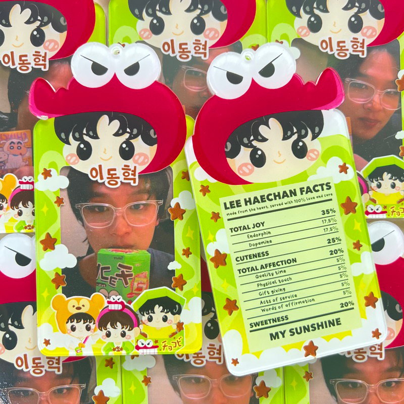 [ READY STOCK HAECHAN CHOCOBI VER ] PC holder cahol acrylic keychains photocard haechan chocobi edit