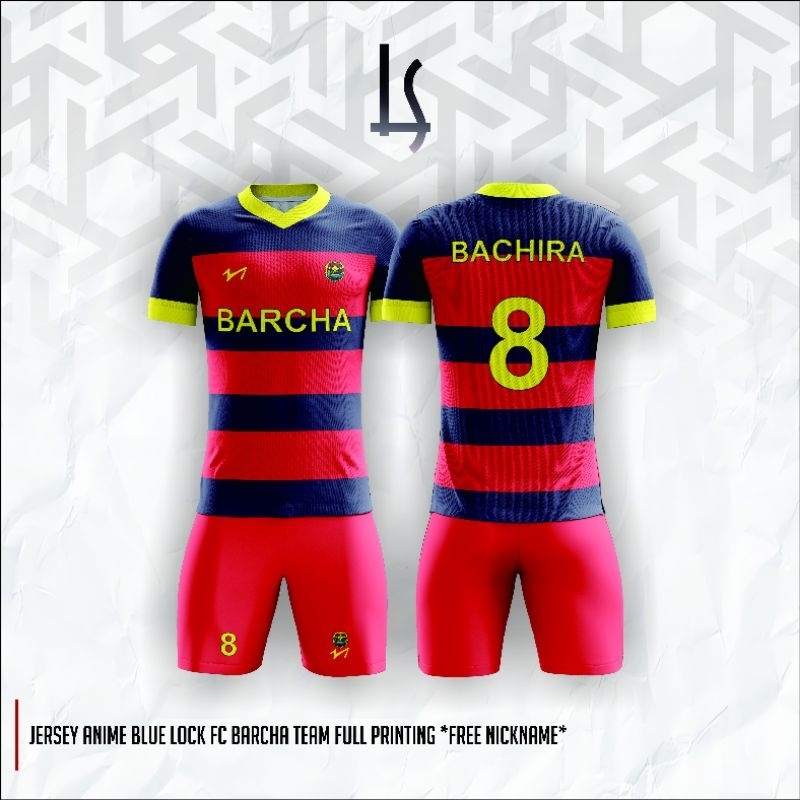 Jersey Anime BlueLock FC Barcha Full Printing *FREE NICKNAME*