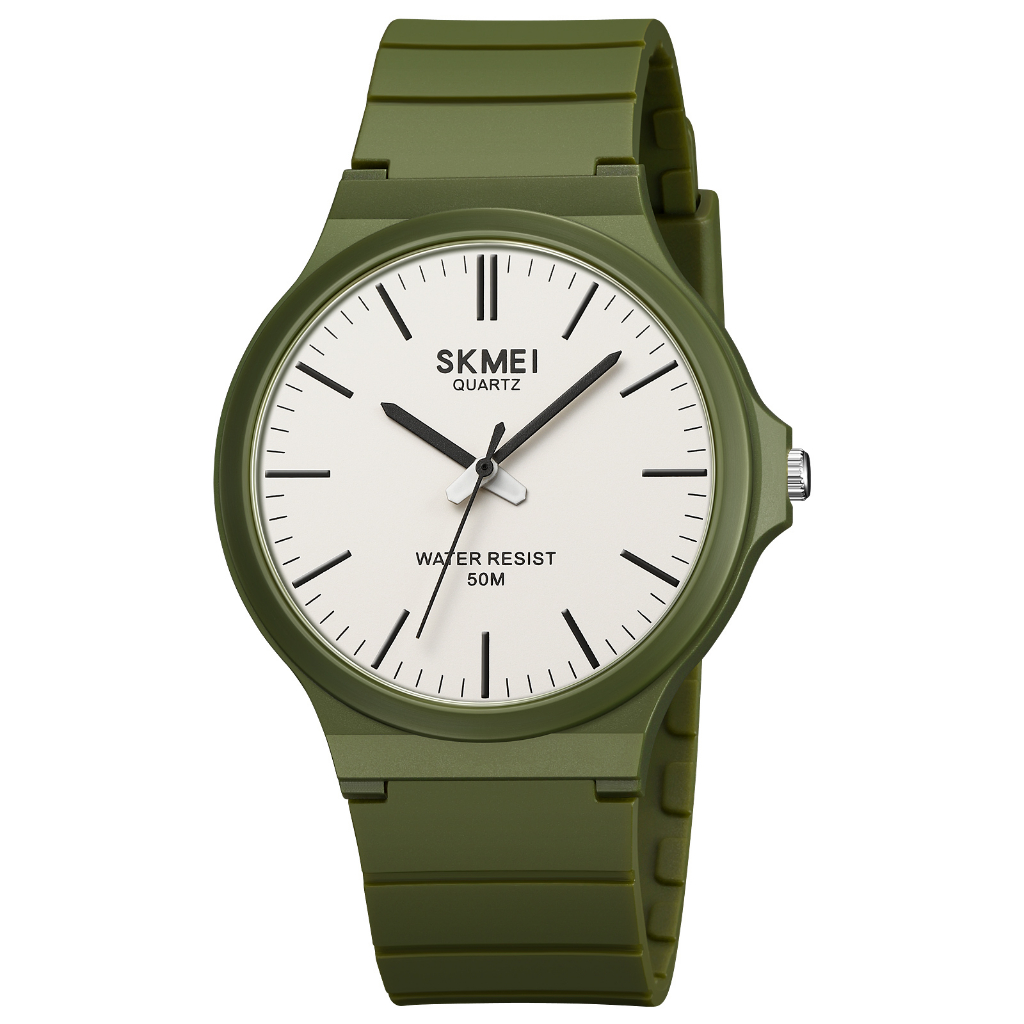 SKMEI 2108 Jam Tangan Pria Wanita Analog Sport Anti Air 5 Bar MGOS-Green Army - Garis