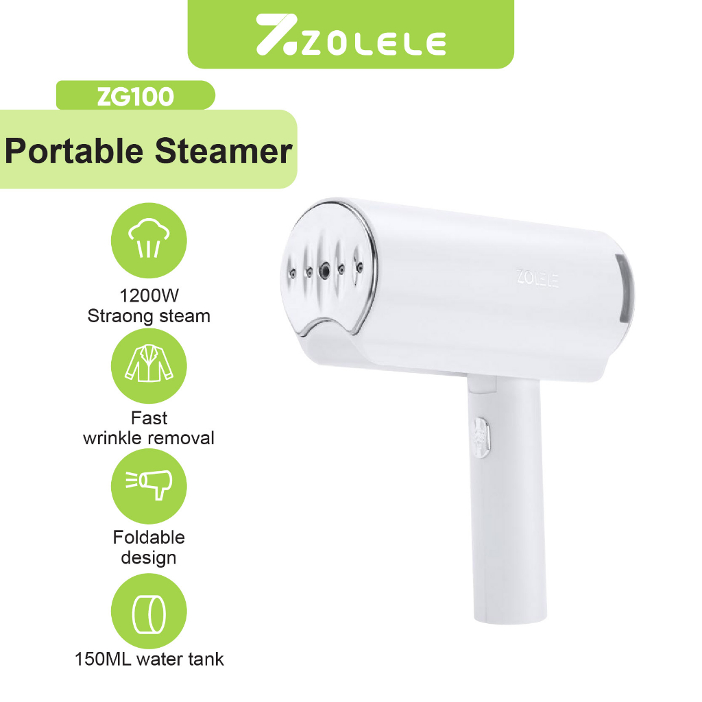 ZOLELE Setrika Uap Laundry Steam Iron Portable Steam Listrik Handheld Garment Selang Setrika Uap Foldable Elektrik Mini Datar Pakaian Generator Low Watt Genggam Setrika Baju Rumah Dry Ironer Panas Tangga Travel Tungau Penghapusan ZG100