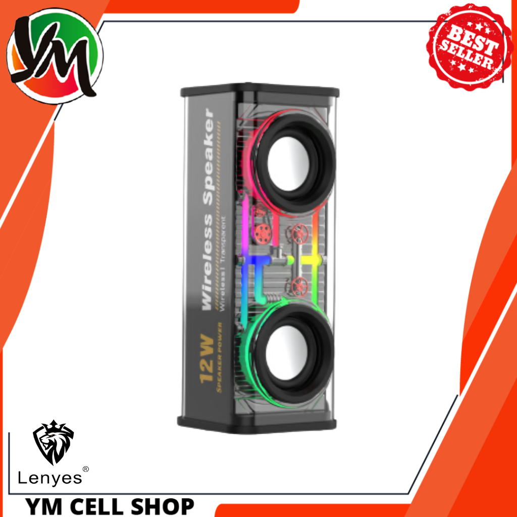 SPEAKER LENYES S220 12W Mini Transparan Wireless Speaker Bluetooth 5.3