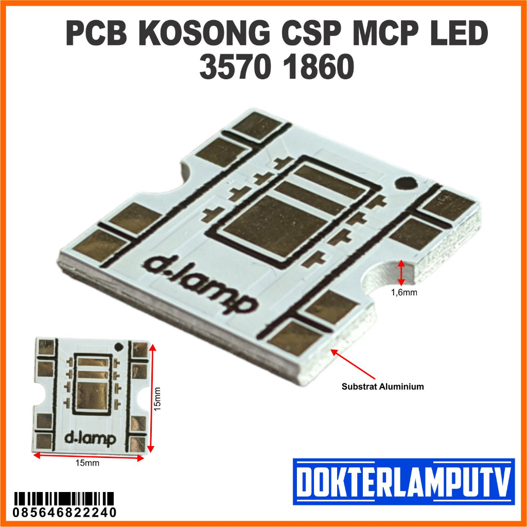 PCB LED DAYMAKER RTD UNIVERSAL PROYEKTOR DIY 4 JALUR LED TEBAL 1.6MM 1.5CM X 1.5 CM COCOK UNTUK 1860 CSP MCP 3570 CSP MCP