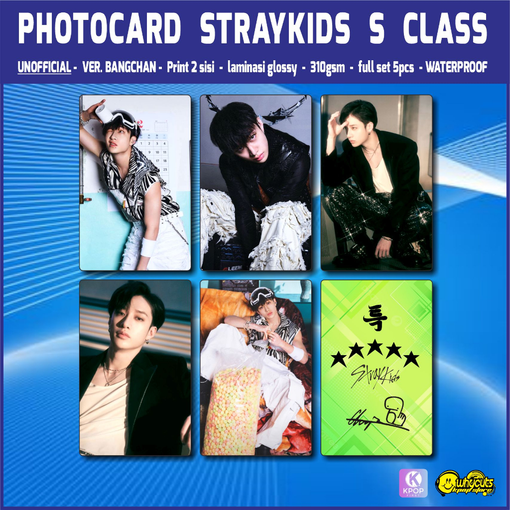 Unofficial Photocard Premium STRAYKIDS S CLASS / print 2 sisi / laminasi glossy / anti air / isi full set sesuai gambar