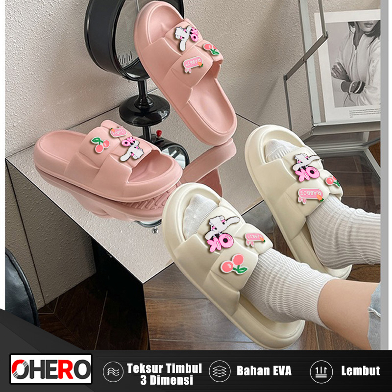 Sandal Bear Sandal Wanita Jelly Import Rumah Sandal Slop Karet Slip On Sepatu Sendal Kekinian Selop Korea Couple Murah Elastic Empuk Anti Slip EVA