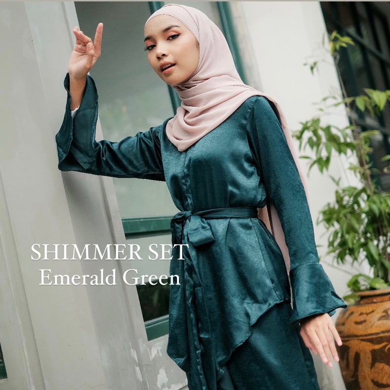 SHIMMER SET DRESS PADAKA ATTIRE- Bridesmaid Pesta Promnight Pesta Fashion muslim one set malay