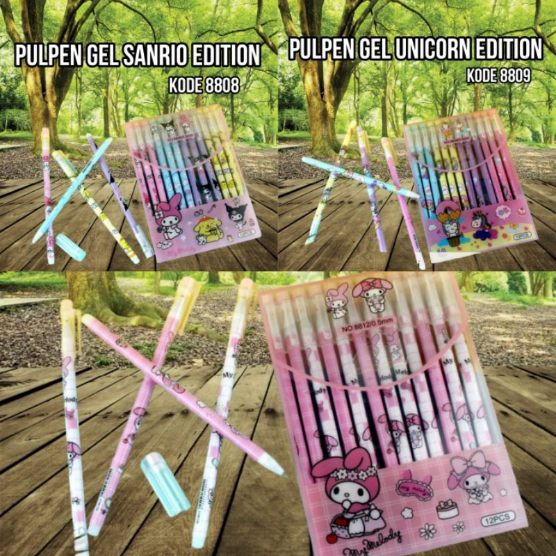 

Pena Gel Set Fancy Karakter / 12 Buah Pulpen Gel Unik