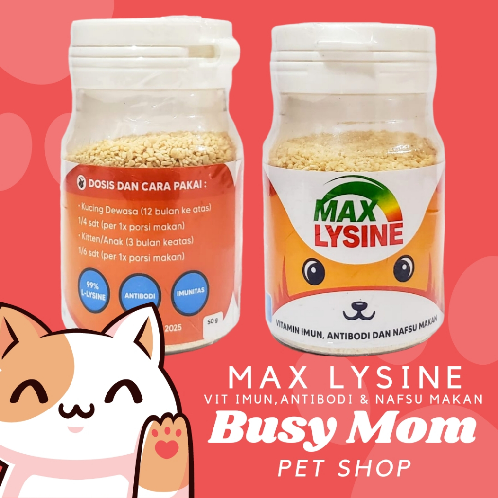 Pro Lysine | MAX LYSINE 50g Vitamin Kucing Immune Nafsu Makan Imun Imunitas Prolysine