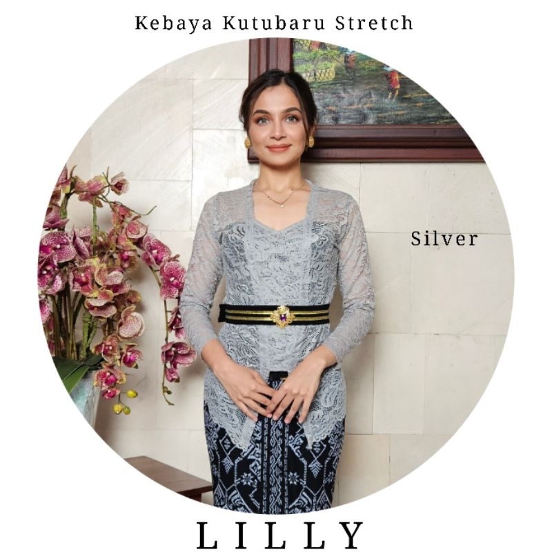 Atasan Kebaya Kutubaru Lengan Panjang Brokat Stretch Lilly