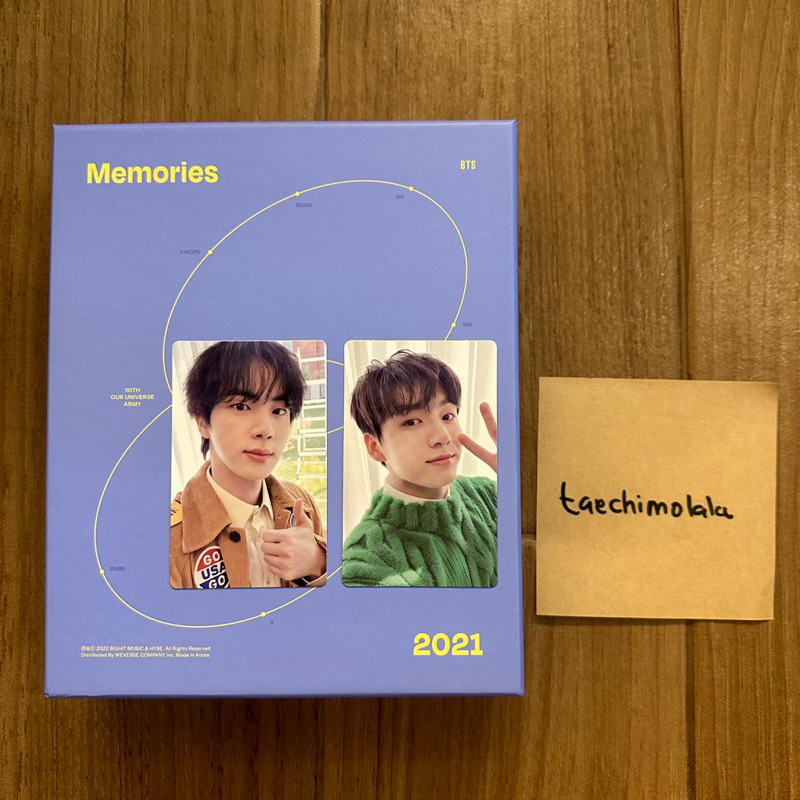 BTS Memories 2021 Bluray Fullset PC Jin & Jungkook BR21 Memo21 Jinkook