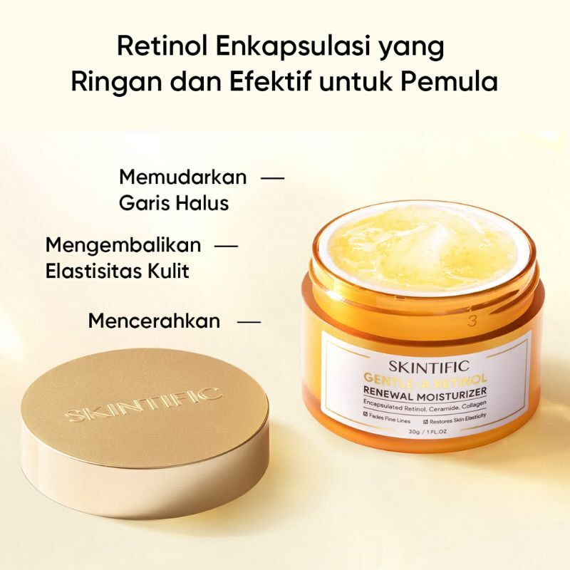 SKINTIFIC Gentle A Retinol Cream Renewal Moisturizer 30g Retinol Pelembab SKINTIFIC FULL SIZE MOISTURIZER RETINOL SKINTIFIC ORIGINAL