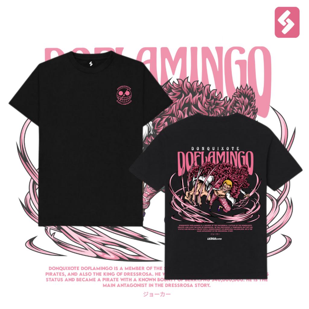 Lezgo Lmtd Kaos Baju Atasan Anime Onepiece Doflamingo Terbaru