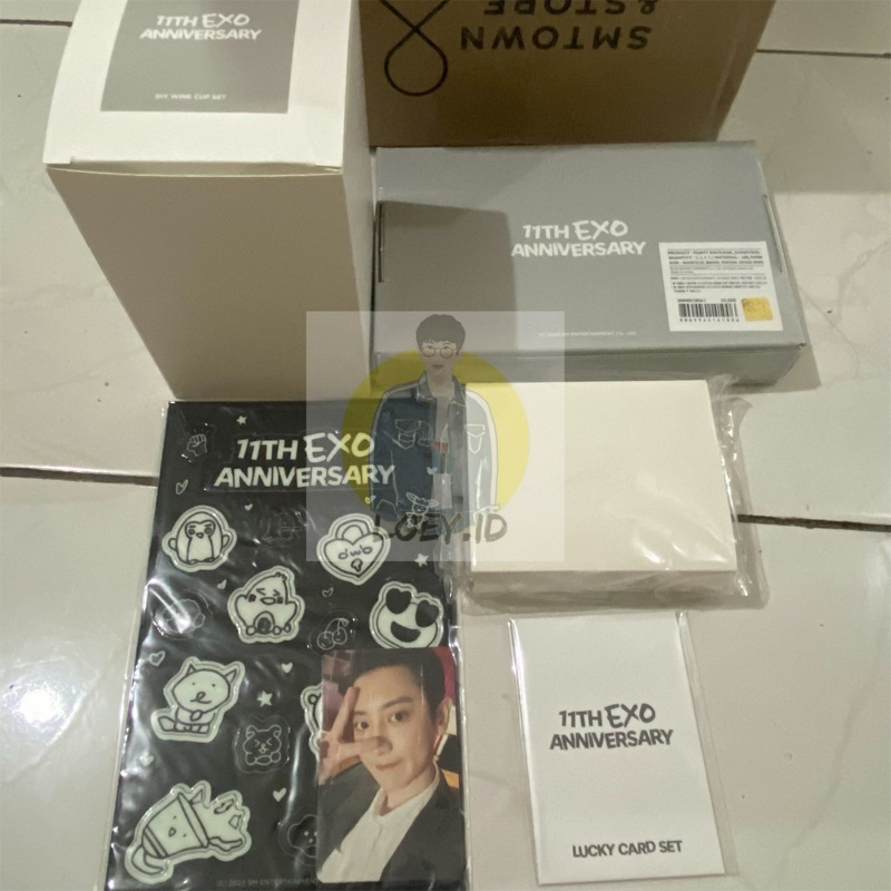 Ready Stock Exo 11th Anniversary Official Merchandise Chanyeol PCY Party Package Ring Set Wine Cup