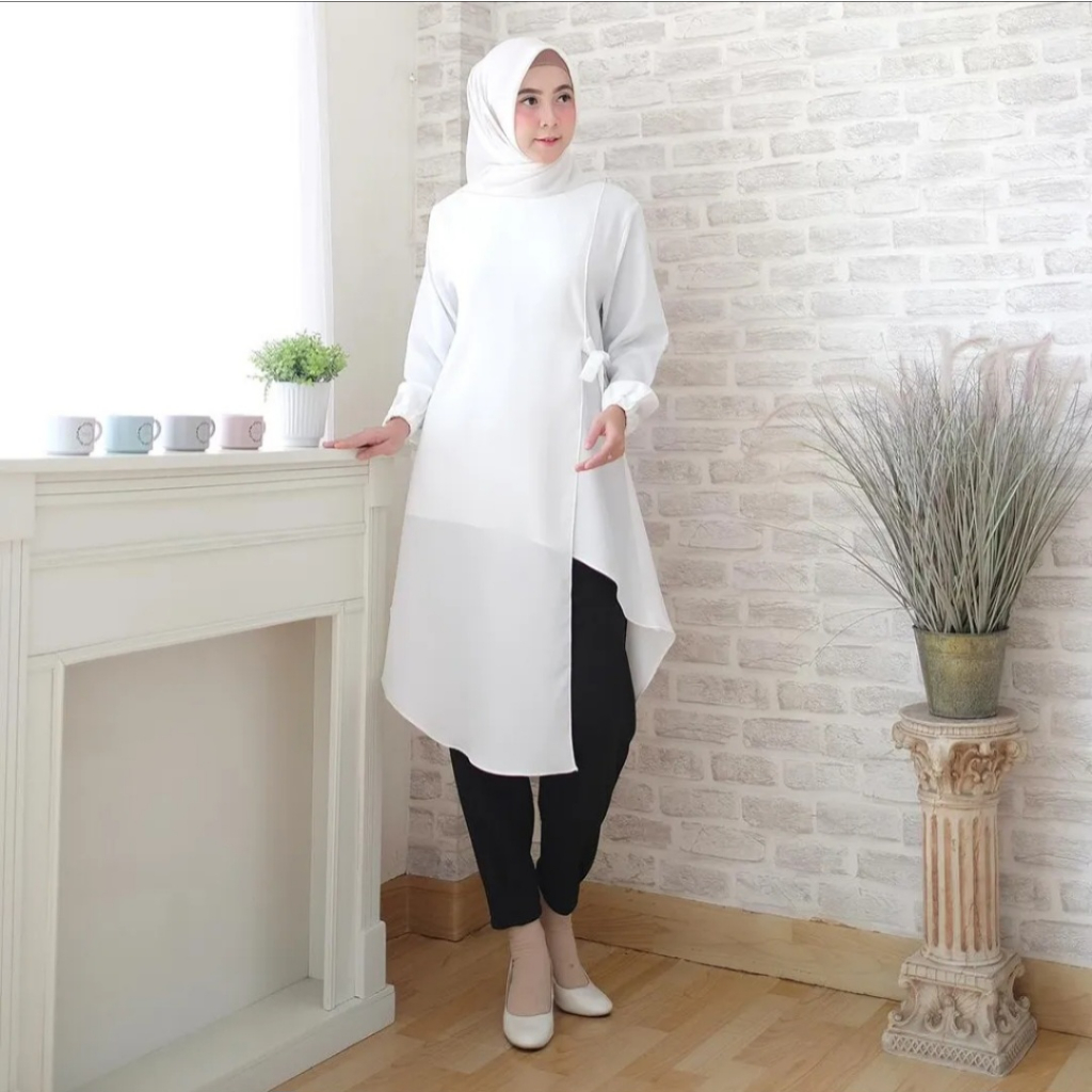 Dress Tunik Wanita Lebaran Pakaian Atasan Tunic Perempuan Dewasa Terbaru 2026 Baju Tunikk Moeslim Ga