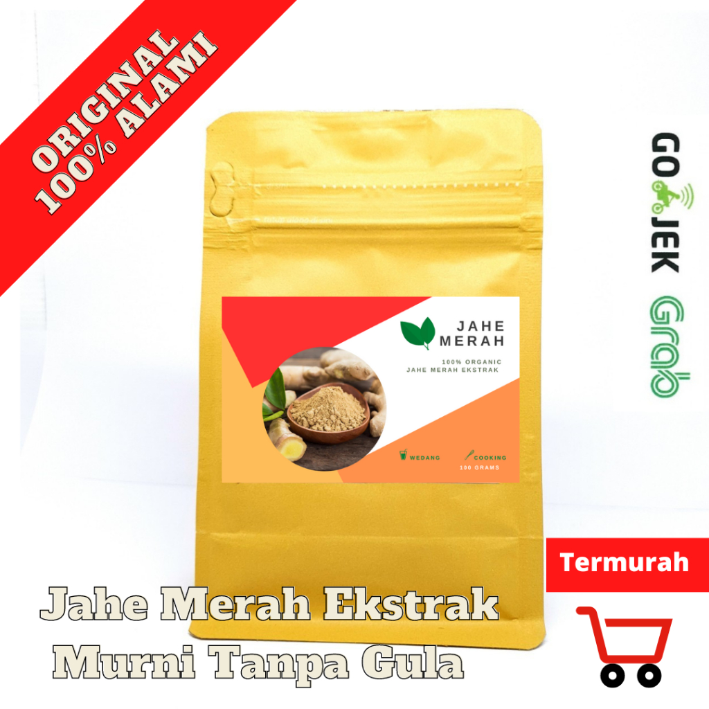 Jahe Merah Ekstrak Bubuk Murni Tanpa Gula Original Organik 100%