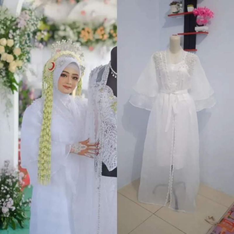 kimono organza premium / kimono organza pengantin / kimono bride