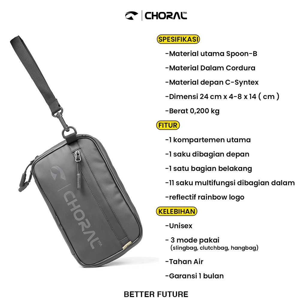 CHORAL BARUS - Clucthbag | Handbag | Slingbag | Selempang Waterproof