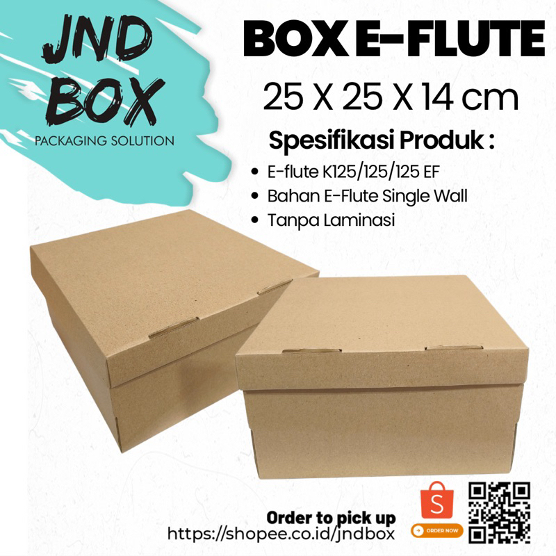 Box Eflute 25 x 25 x 14 cm (Min Order 10 Pcs)