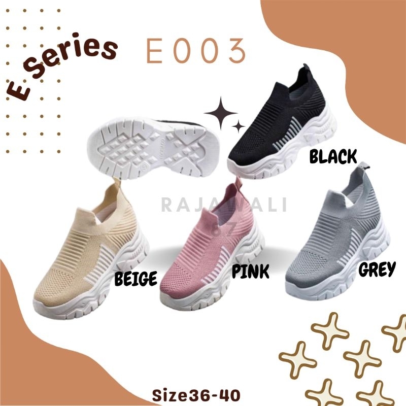 WM-E003 SEPATU SNEAKER FASHION CASUAL OLAHRAGA TERBARU STYLE KOMBINASI POLOS PRIA WANITA UNISEX BAHAN RAJUT SLIP ON BEST QUALITY REAL PICTURE