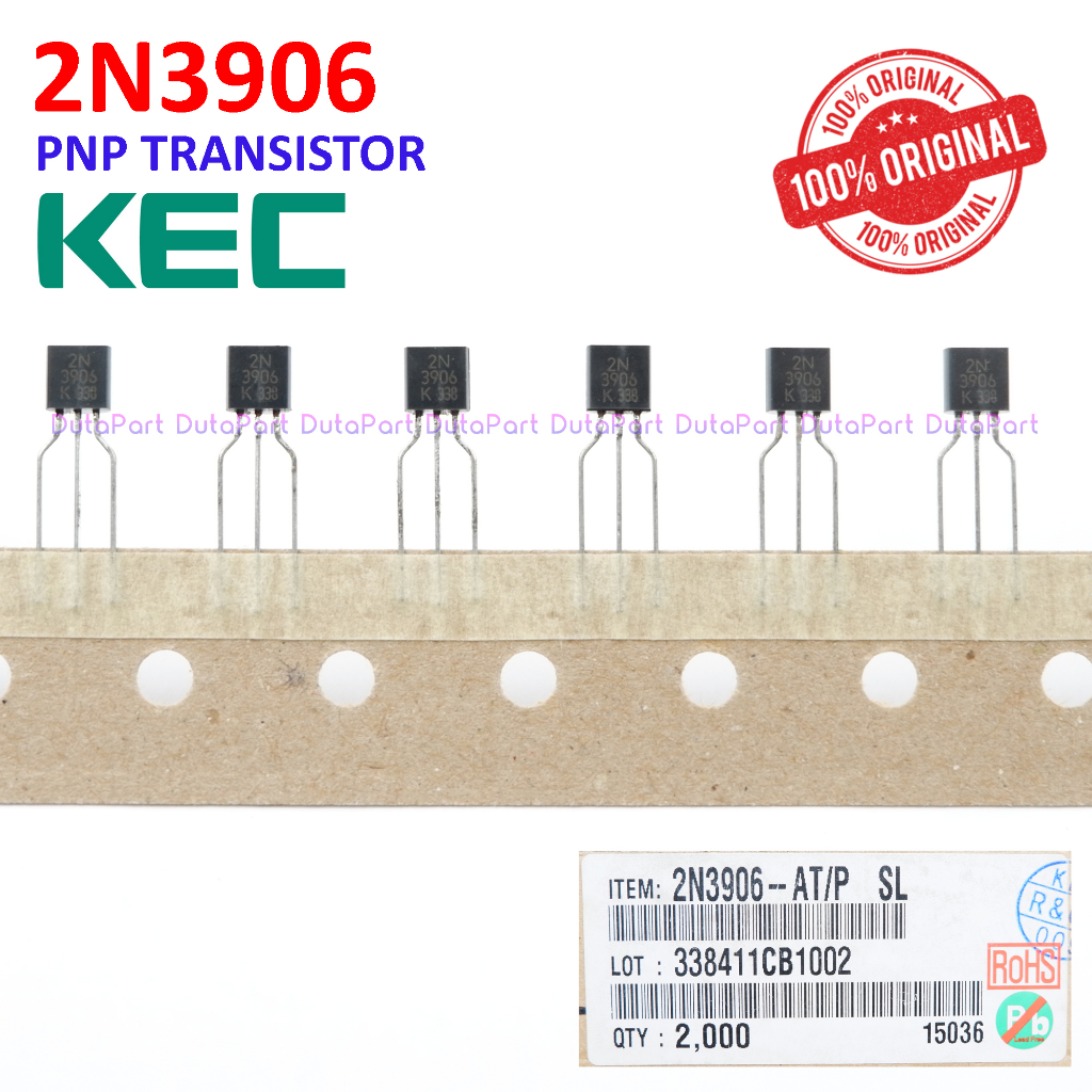 2N3906 ORIGINAL KEC KOREA PNP Transistor 2N 3906 TO-92