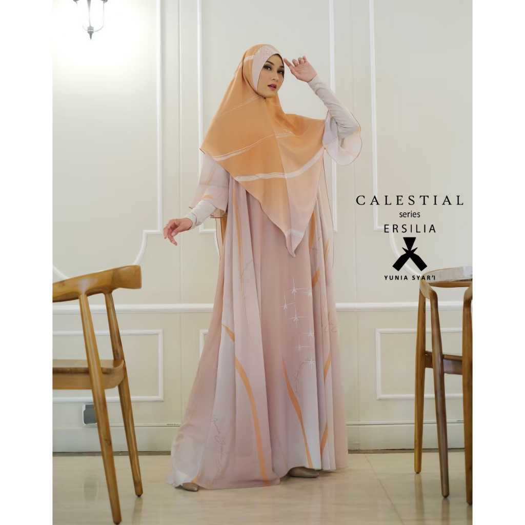Yunia Syari/Calestial Series/Hijab Syari/Set Wanita/Drees Muslimah/Fashion